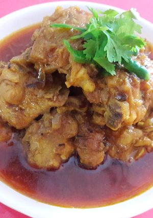 A picture of Spicy chicken curry.