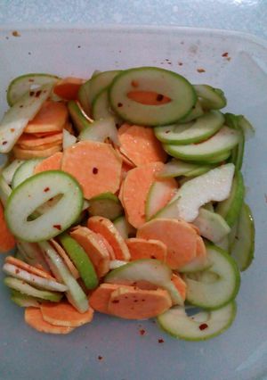 Hình của món Ăn vặt khoai lang trộn.
