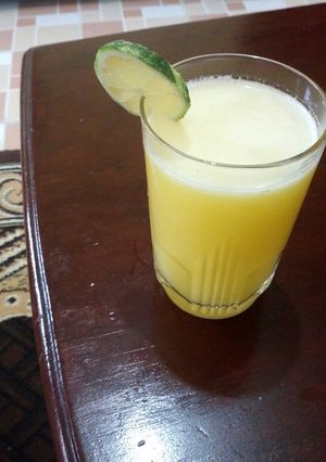 A picture of Pineapple and orange juice.