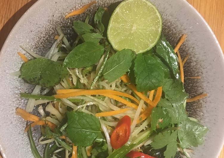 Step-by-Step Guide to Prepare Perfect Thai herb salad This salad is lovely and light for a hot summer evening. #cookingwithyui