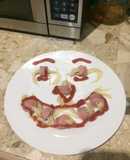Salchichas rellenas con pasta