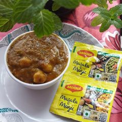A picture of Cholle ki sbji with maggi masala twist.