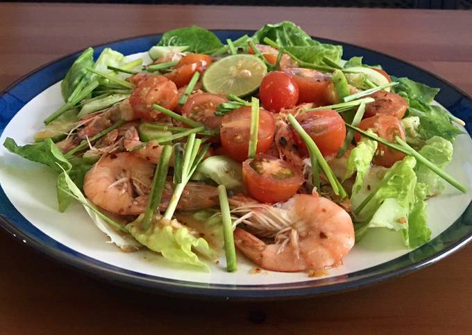 Resep Salad Udang Ala Thailand Udang Rebus Saos Thailand Oleh Rims