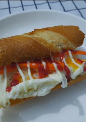 Hình của món Bánh mì ốp la.