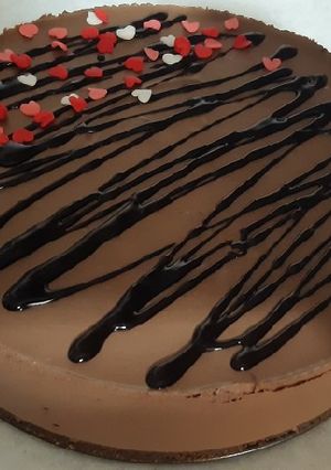 عکسی از دستور چیز کیک قهوه شکلات