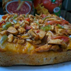 A picture of Pizza cake.