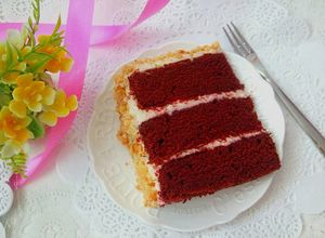 Foto resep Red velvet cake with cream cheese frosting