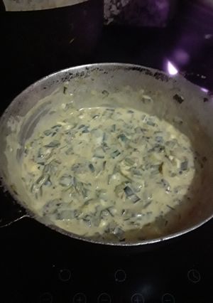 Una foto de Crema de ajoporro