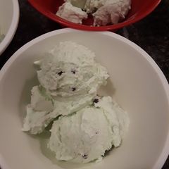A picture of No Churn Mint Chocolate Chip Ice Cream.