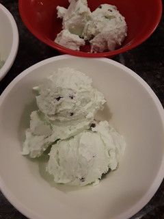 A picture of No Churn Mint Chocolate Chip Ice Cream.
