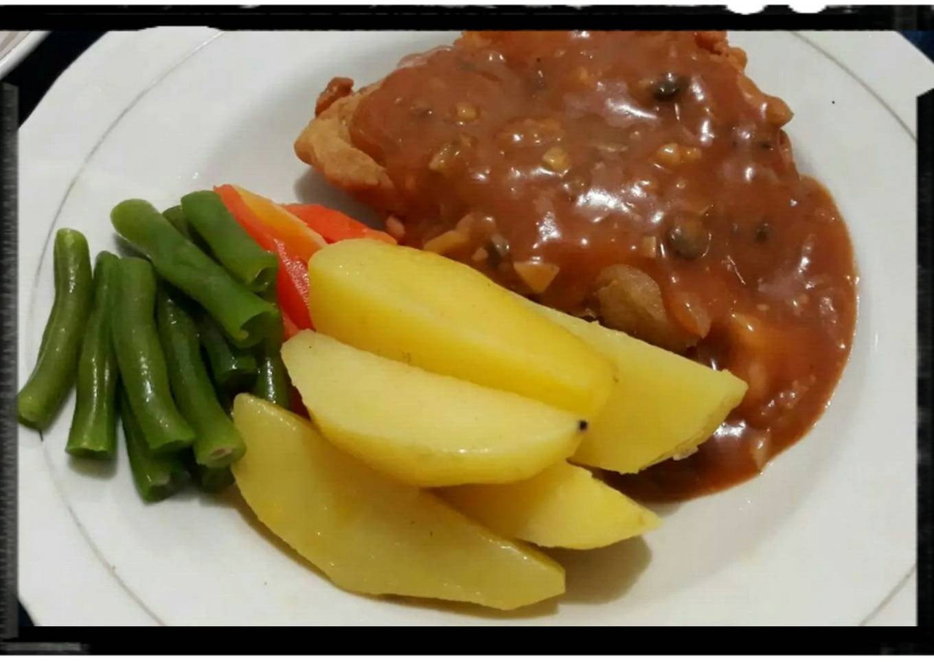 Steak ikan nila saus mushroom