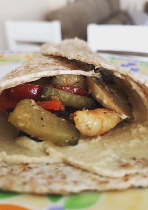 Una foto de Fajitas con gambas