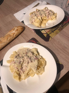 Una foto de Pasta Alfredo