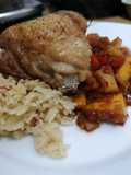 Sweet and sour mango chicken and pilau rice