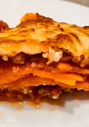 Édesburgonyás lasagne recept fotója