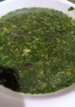 صورة لوصفة طريقة عمل الملوخية الخضرة 😋😋