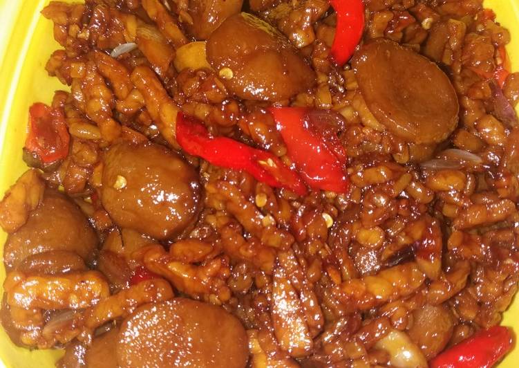 Cara Gampang meracik Orek tempe campur bakso yang Menggugah Selera