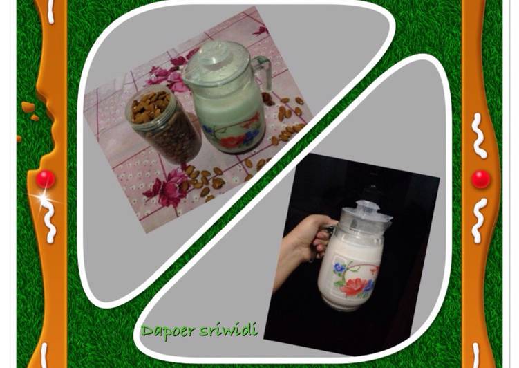 Langkah Mudah untuk Menyiapkan Raw almond milk yang Bisa Manjain Lidah