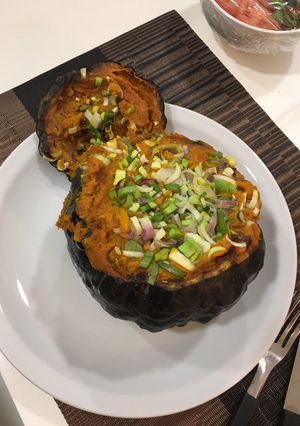 Una foto de Zapallo cabutia relleno