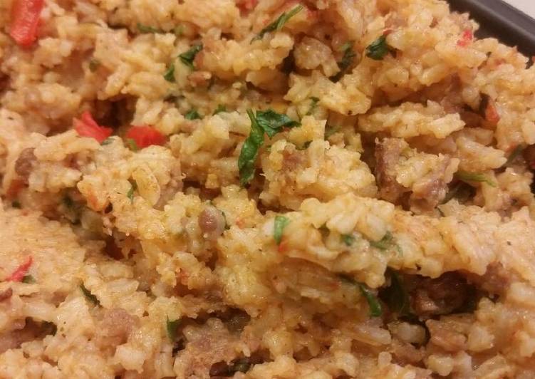 Steps to Make Super Quick Homemade Cheddar Brat Rice