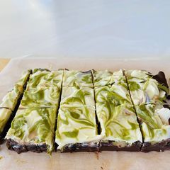 A picture of Dates and almond chocolate bars.