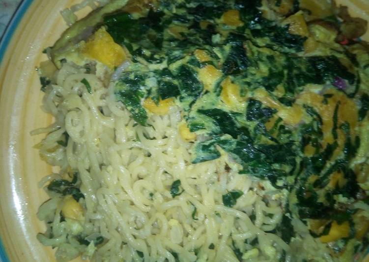 How to Prepare Quick Green indomie and green plantain pancake