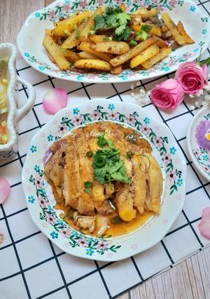Hình của món Gà hấp.