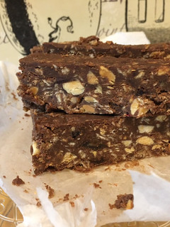 A picture of Dark Chocolate Bars with Tahini, Dates, and Nuts.