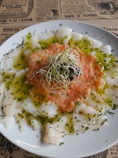 Una foto de Carpacho de bacalao