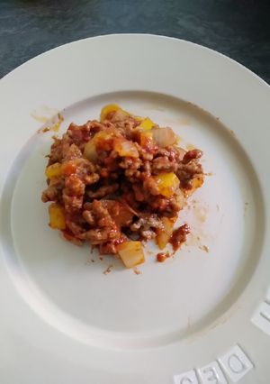 Une photo de Viande hachée et légumes