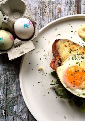 A picture of Croque Madame a scrumptious breakfast idea.