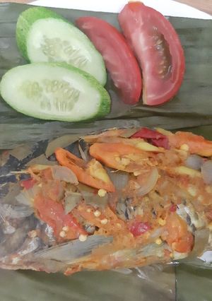 Foto resep Pepes ikan mas pedas