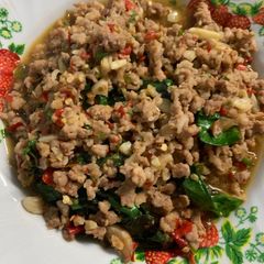 Minced pork Thai basil A picture of Minced pork Thai basil.