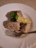 Nduma and sweet potato in coconut sauce