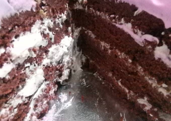 Recipe of Speedy Moist Chocolate cake with vanilla infused whipped cream