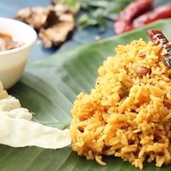 A picture of Puliyogare Puliyodharai Tamarind Rice.