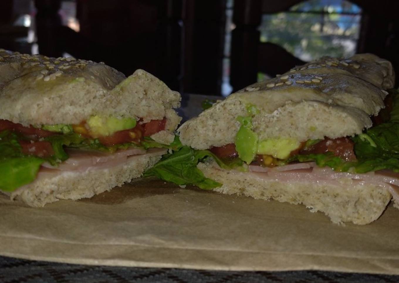 Pan rústico natural. (Baguette)