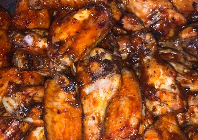 Honey glazed chicken wings