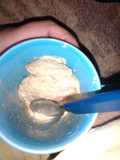 Helado con 3 huevos y 1/4 vaso vino tinto