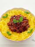 Courge spaghetti à la bolognaise