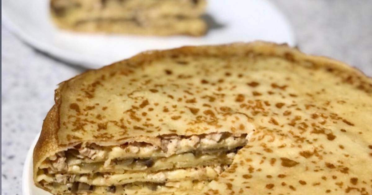 Блинный Торт С Курицей С Фото
