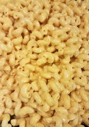 A picture of Homemade mac and cheese.