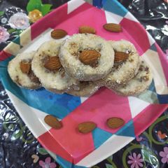 A picture of Badam khoya dry fruit roll.