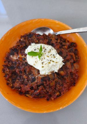 Foto principal de Ragout de berenjena con burrata