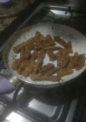 Una foto de Tiras de seitán