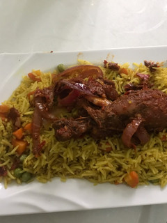 A picture of Special fried rice and chicken pepper.