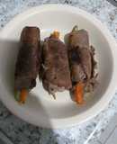 Rollitos de bistec con verduras