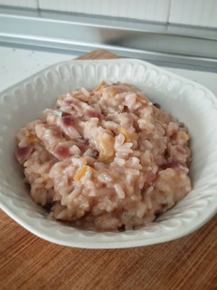 Una foto de Risotto de manzana y gorgonzola