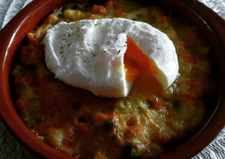 Verduras a la crema con huevo