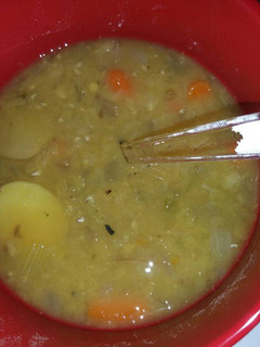 A picture of Vegetable lentil crockpot soup.